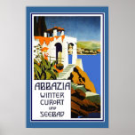 Affiche Abbazia vintage Italie de voyage