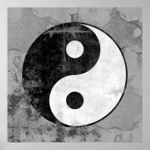 Affiche affligée de symbole de Yin Yang