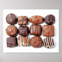 Affiche assortie de chocolats