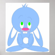 Affiche bleue de lapin