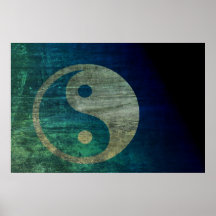 Affiche bleue de Yin Yang