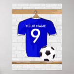 Affiche (bleue) personnalisable de chemise du foot