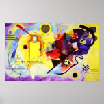 Affiche bleue rouge jaune de Kandinsky