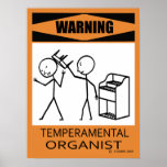 Affiche capricieuse d'avertissement d'organiste