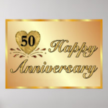 Affiche - cinquantième anniversaire - or