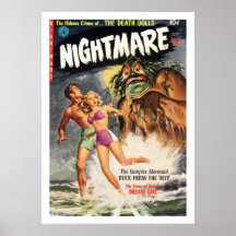 affiche comique d'horreur de la science-fiction de