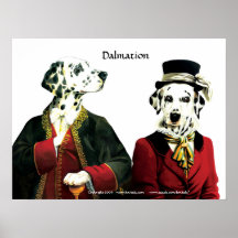 Affiche costumée de couples de dalmation