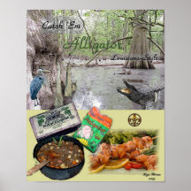 Affiche d'alligator de fin de support de crochet