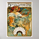 Affiche d'Alphonse (Alfons) Mucha : Biscuits Lefev