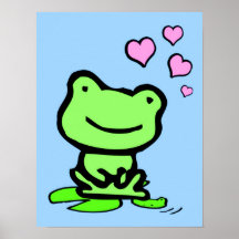 Affiche d'amour de grenouille