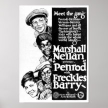 Affiche d'annonce de cinéma muet de "Penrod" à par