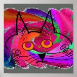 Affiche d'art d'amoureux de les chats--Chat abstra