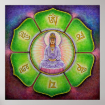 Affiche d'art de bourdonnement de Kuan Yin "OM Man
