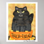 Affiche d'art de chat de des bonbons ou un sort de