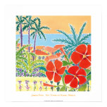 Affiche d'art : Fleurs chaudes au coucher du solei posters