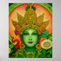 Affiche d'art Tara de vert de déesse de Bouddha be
