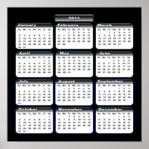 Affiche de 2011 calendriers dans le noir