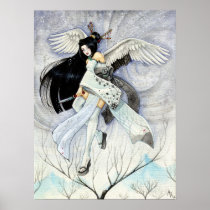 Affiche de beaux-arts de Ninja de geisha de neige 