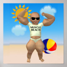 Affiche de bébé de plage de muscle