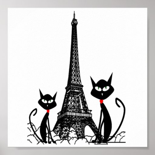 affiche de chats de Tour Eiffel