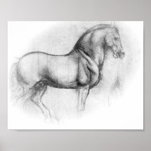 Affiche de cheval de Léonard de Vinci