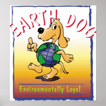 Affiche de chien de la terre
