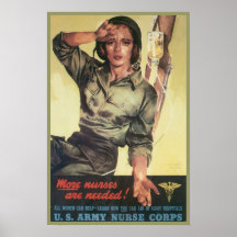 Affiche de corps d'infirmière rétro