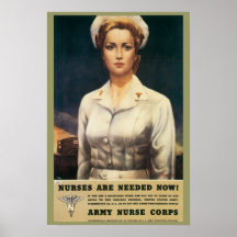 Affiche de corps d'infirmière rétro