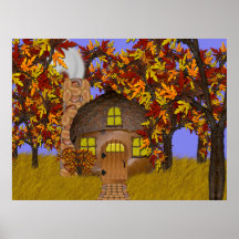 Affiche de cottage de Faery de gland