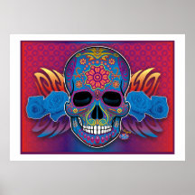 Affiche de couleur de Dias De Los Muertos