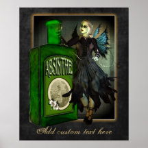 Affiche de coutume de féerie d'absinthe