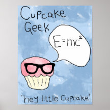 Affiche de geek de petit gâteau - verres geeky