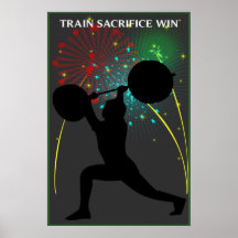 Affiche de haltérophile de victoire de sacrifice d
