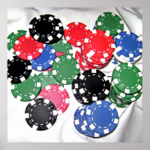 Affiche de jetons de poker
