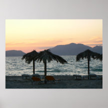 Affiche de la Grèce de montagne de mer de plage d'