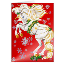 Affiche de licorne de Noël Carte