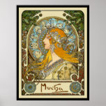 Affiche de Nouveau d'art de Mucha - zodiaque - plu