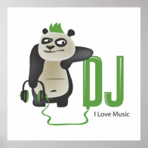 affiche de panda du DJ