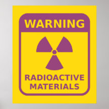 Affiche de panneau d'avertissement de rayonnement