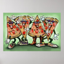 Affiche de partie de pizza