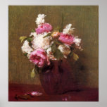 Affiche de pivoines et de roses de Henri Fantin-La