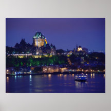 Affiche de Québec de nuit de château de Frontenac 
