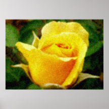 Affiche de rose jaune de style de Van Gogh