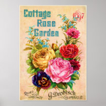 Affiche de roseraie de cottage