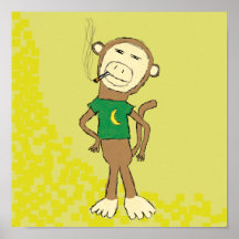 Affiche de tabagisme de singe