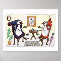 Affiche de thé d'oiseau