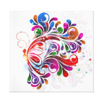 Affiche de toile de papillons d'amour