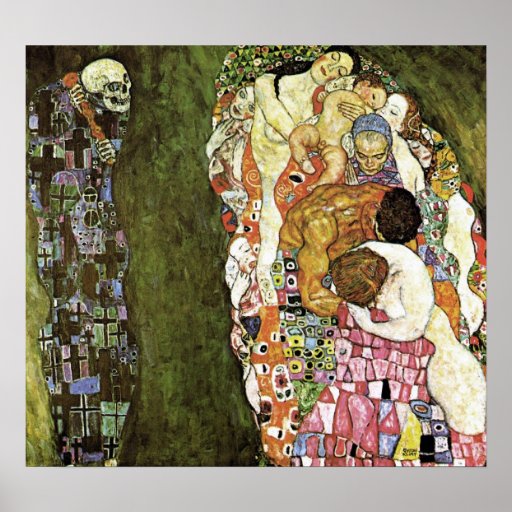 Affiche de vie et mort de ~ de Gustav Klimt