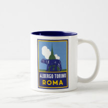 Affiche de voyage d'Albergo Torino Roma Tasse