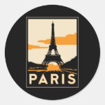 affiche de voyage d'art déco de Paris rétro Autocollants